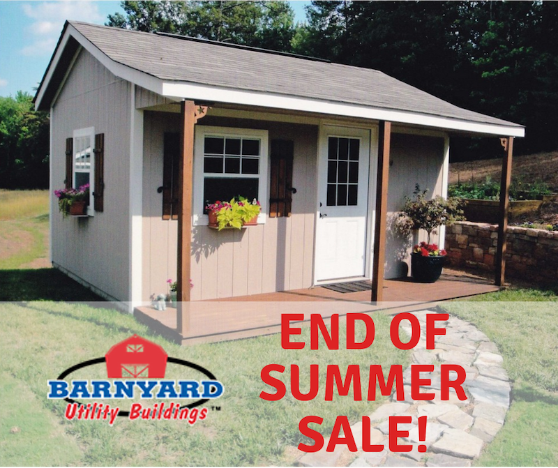 End of Summer Sale on Wood Sheds For Sale! Barnyard Utility Buildings