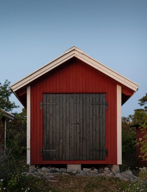 metal or wooden shed